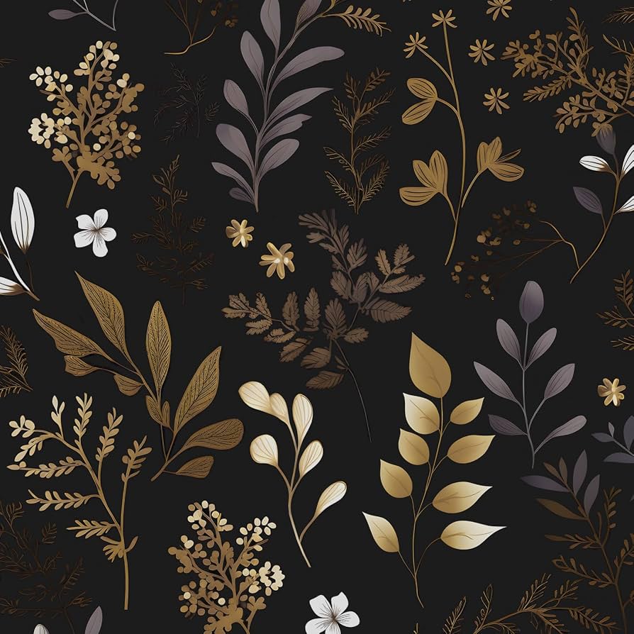 894x894 BOKEBEVE Dark Leaf Wallpaper Peel and Stick Vintage Black 17.5 x 393.5In. Boho Floral Contact Paper Removable Renter Friendly Self Adhesive Wall Paper for Accent Walls Hallway Bedroom Bathroom