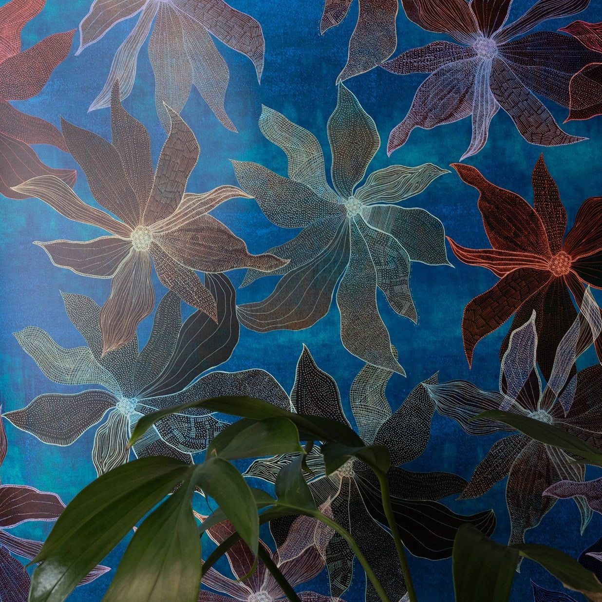 1236x1236 Transform Your Walls. Clematis Blue Floral Wallpaper Sample