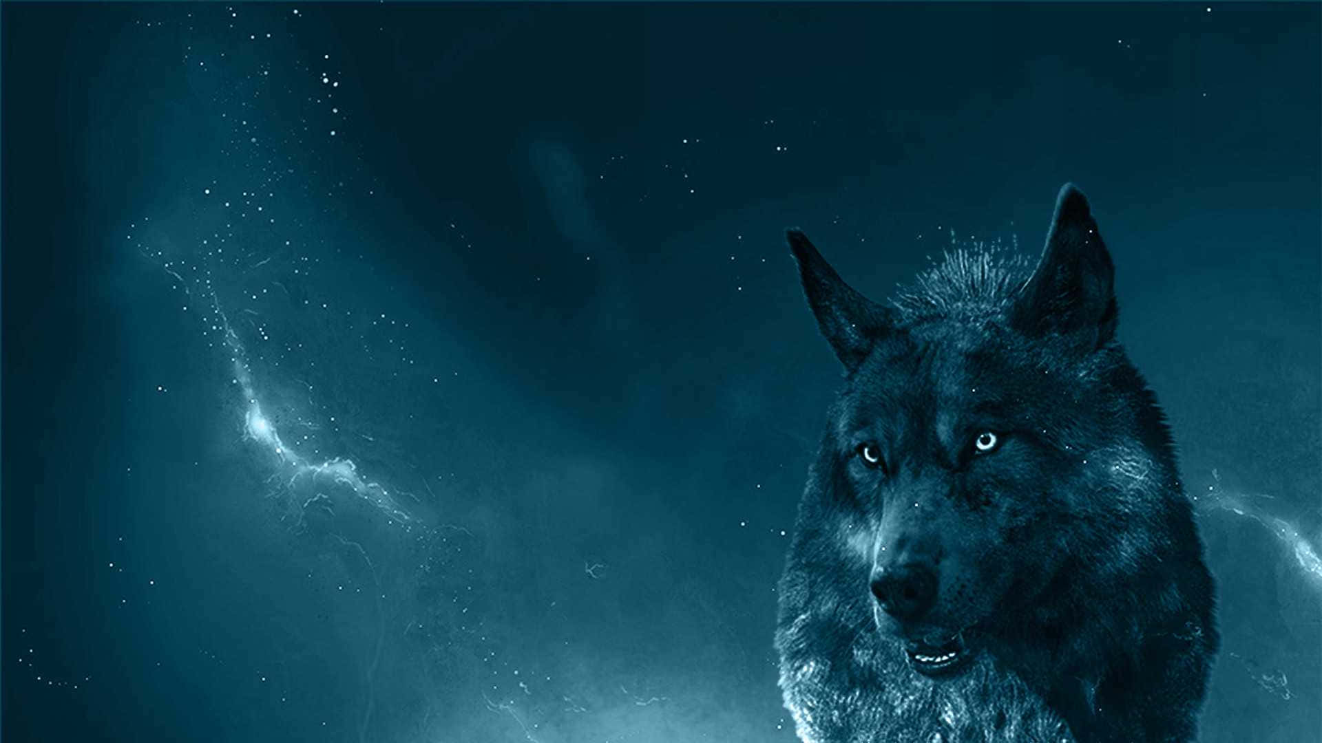1920x1080 Cool Blue Wolf Wallpaper