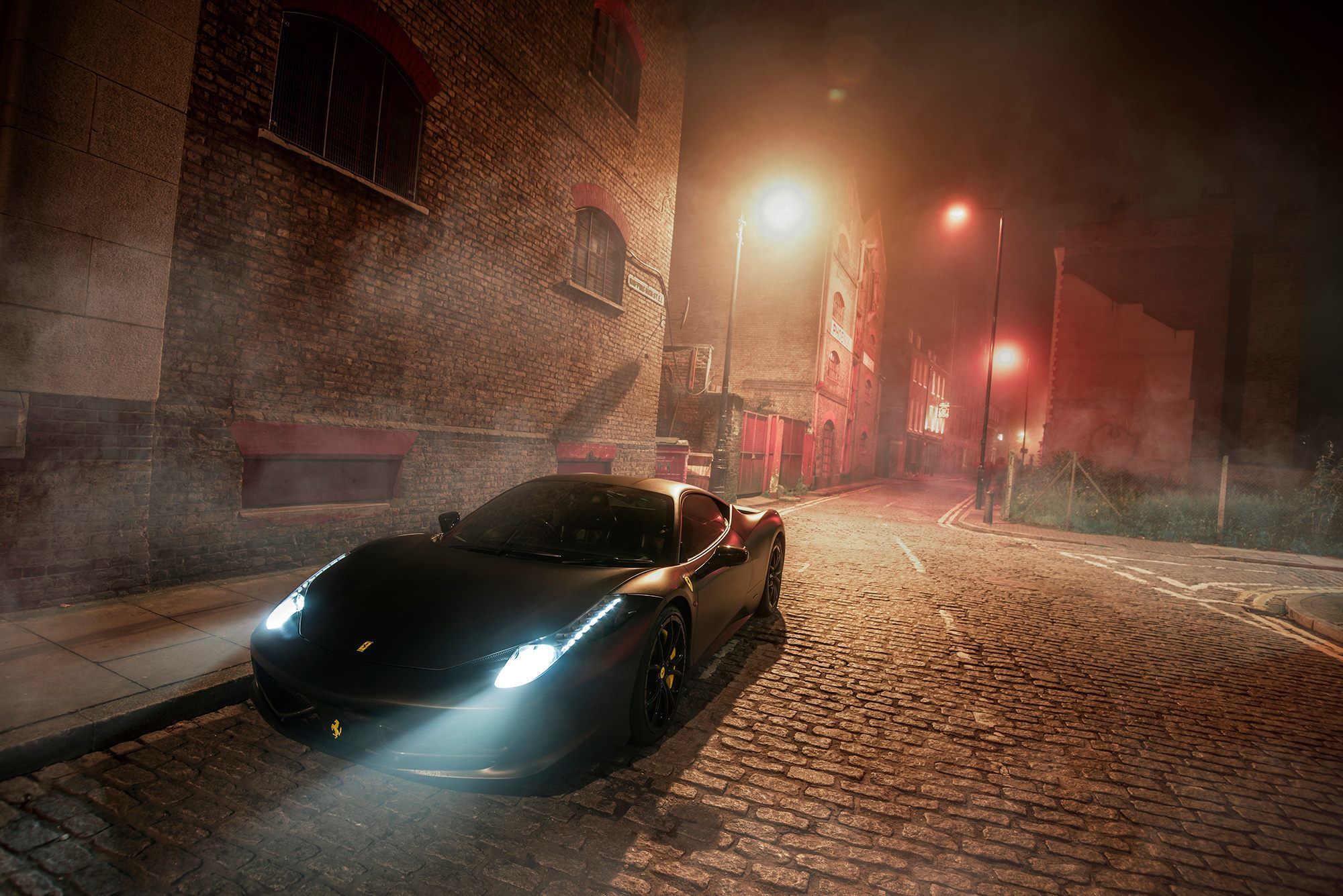 2000x1335 Wallpaper Ferrari, black, night, fog, GFWilliams Photographer for mobile and desktop, section ferrari, resolution 2000x1335