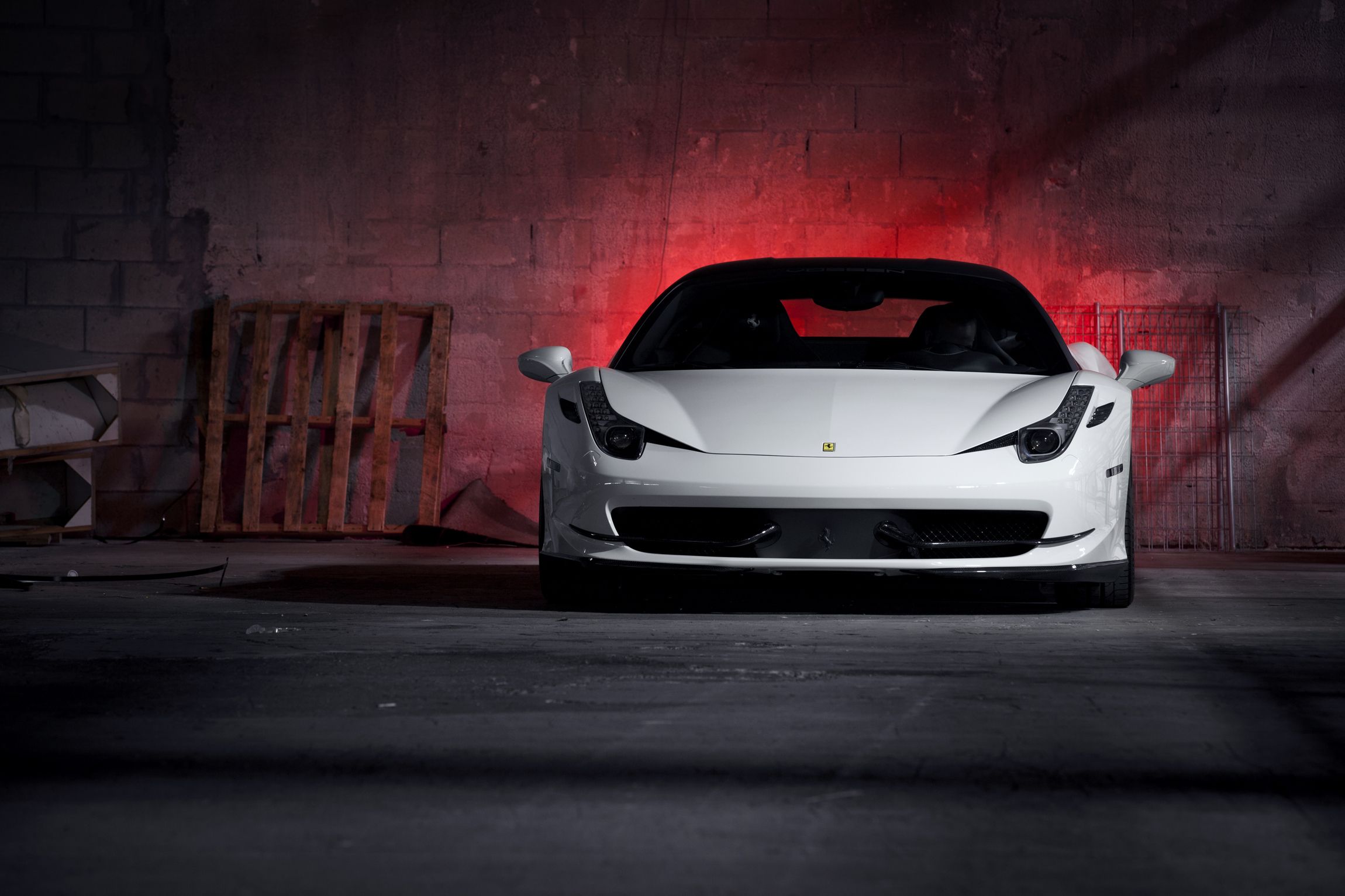 2300x1533 Wallpaper white, night, Italy, Ferrari, white, Ferrari, front view, night for mobile and desktop, section ferrari, resolution 2300x1533
