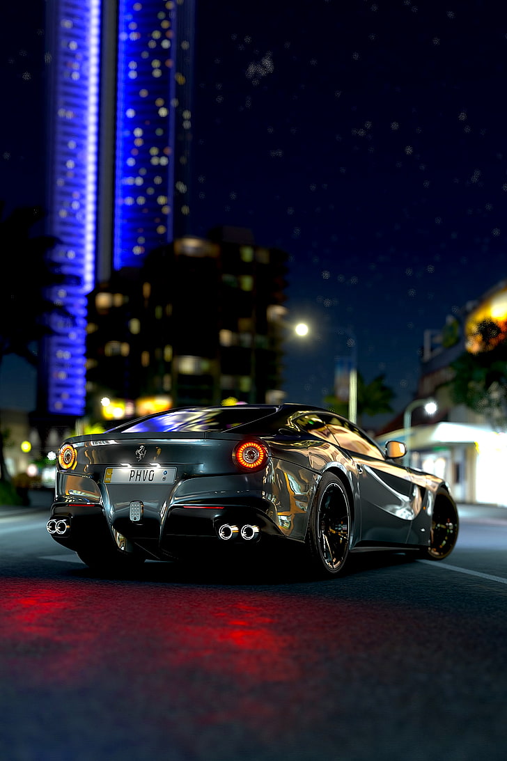 728x1093 HD wallpaper: ferrari f sports car, race, rear view, mode of transportation