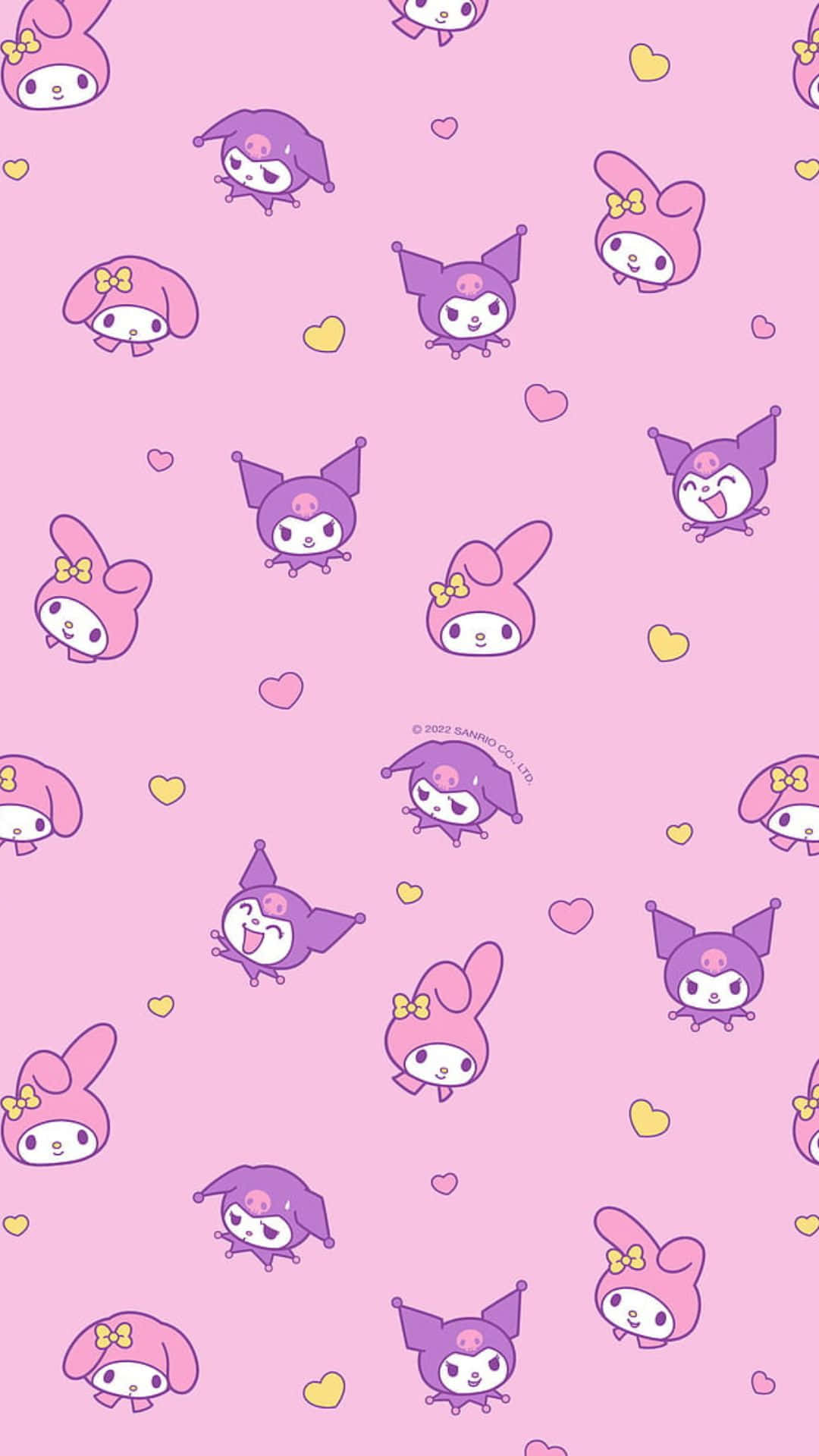 1080x1920 Download Stylish and Enchanting Kuromi Pattern Wallpaper
