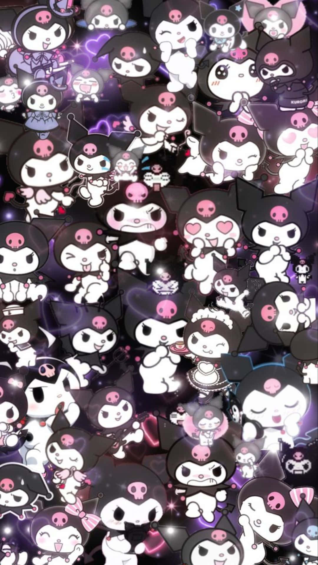 1080x1920 Download Stylish Kuromi Pattern Wallpaper