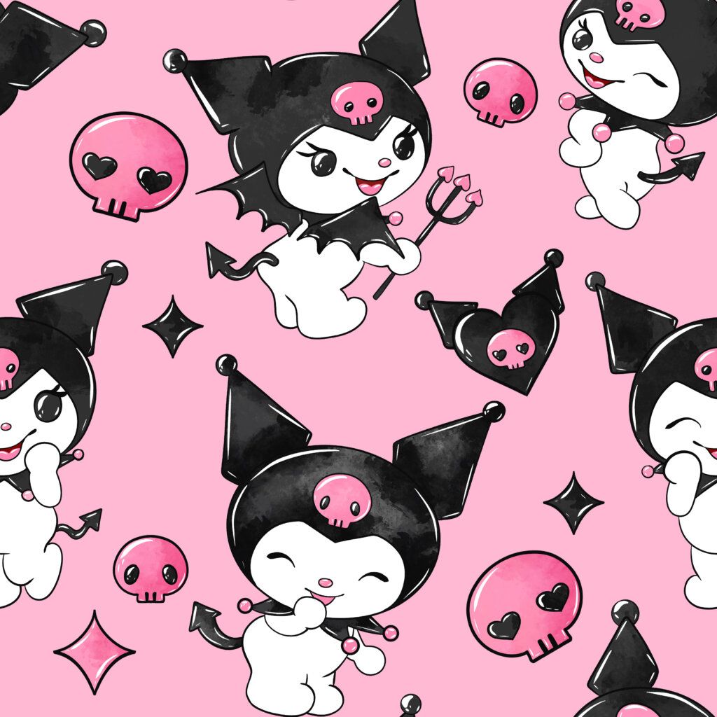 1024x1024 Kuromi Seamles pattern