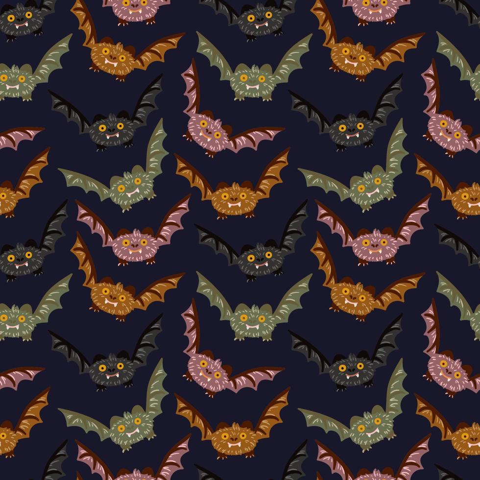 980x980 Flying soaring bats vector seamless pattern. Creepy Scary Halloween vampire bats texture for fabric, wallpaper or wrapping paper. Kids print
