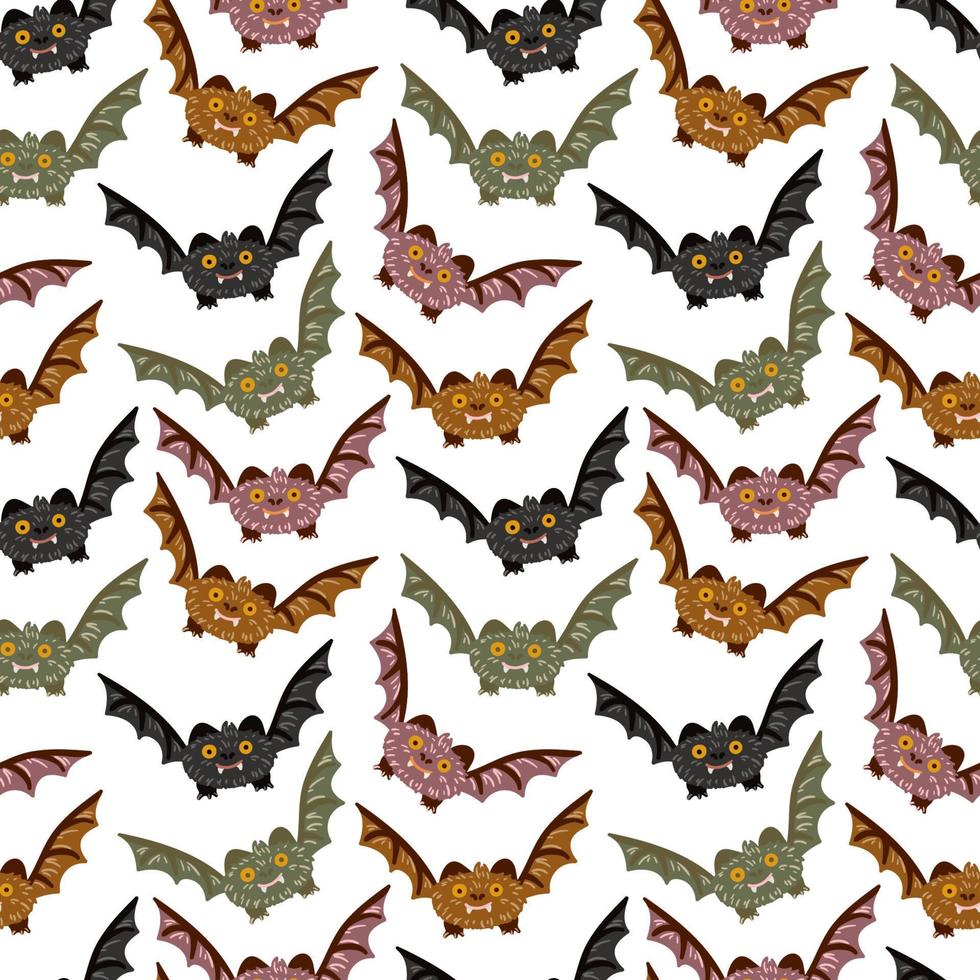 980x980 Flying soaring bats vector seamless pattern. Creepy Scary Halloween vampire bats texture for fabric, wallpaper or wrapping paper. Kids print