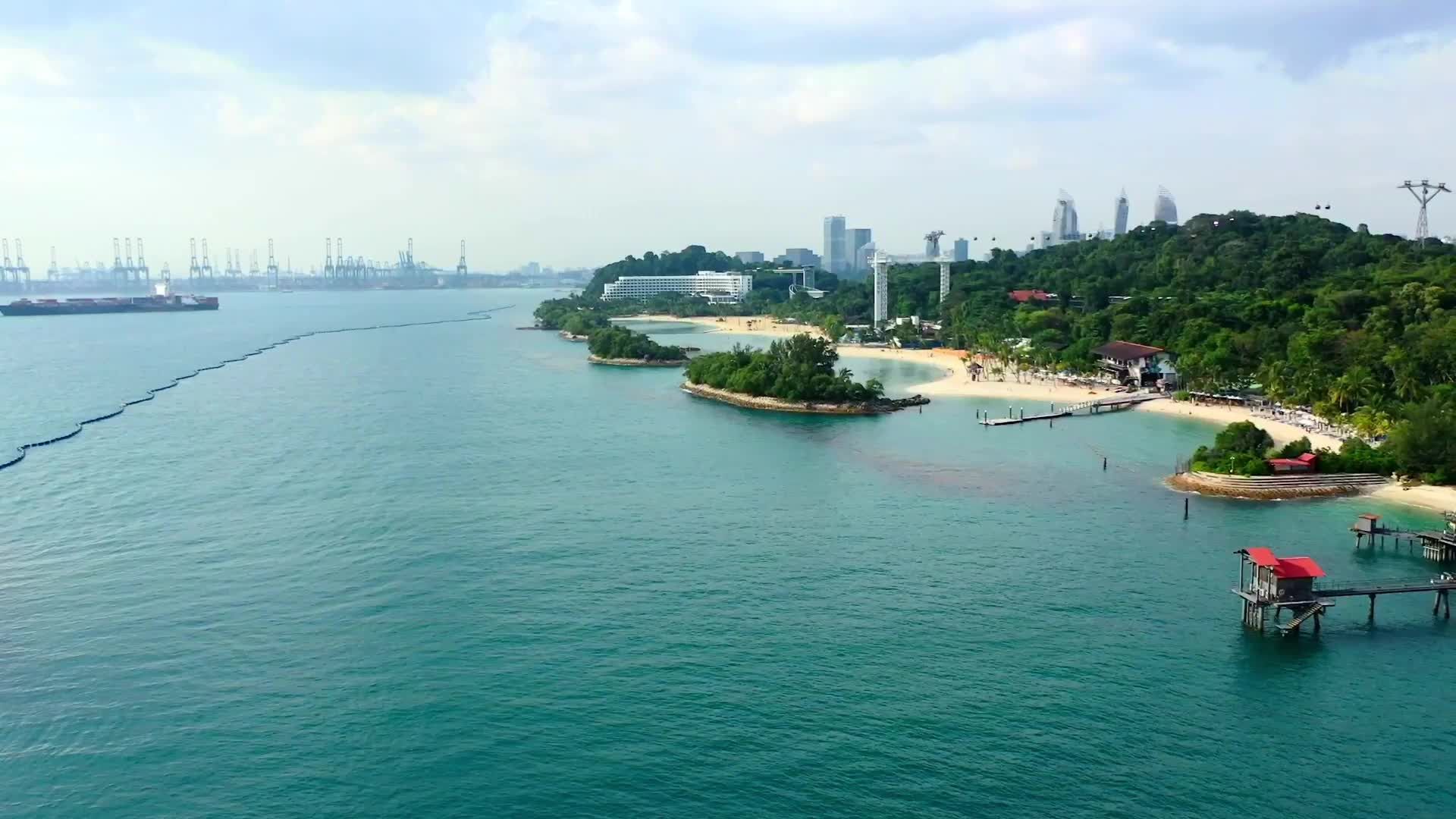 1920x1080 Aerial View Of Sentosa Island Beaches Free Stock Video Footage, Royalty Free 4K & HD Video Clip
