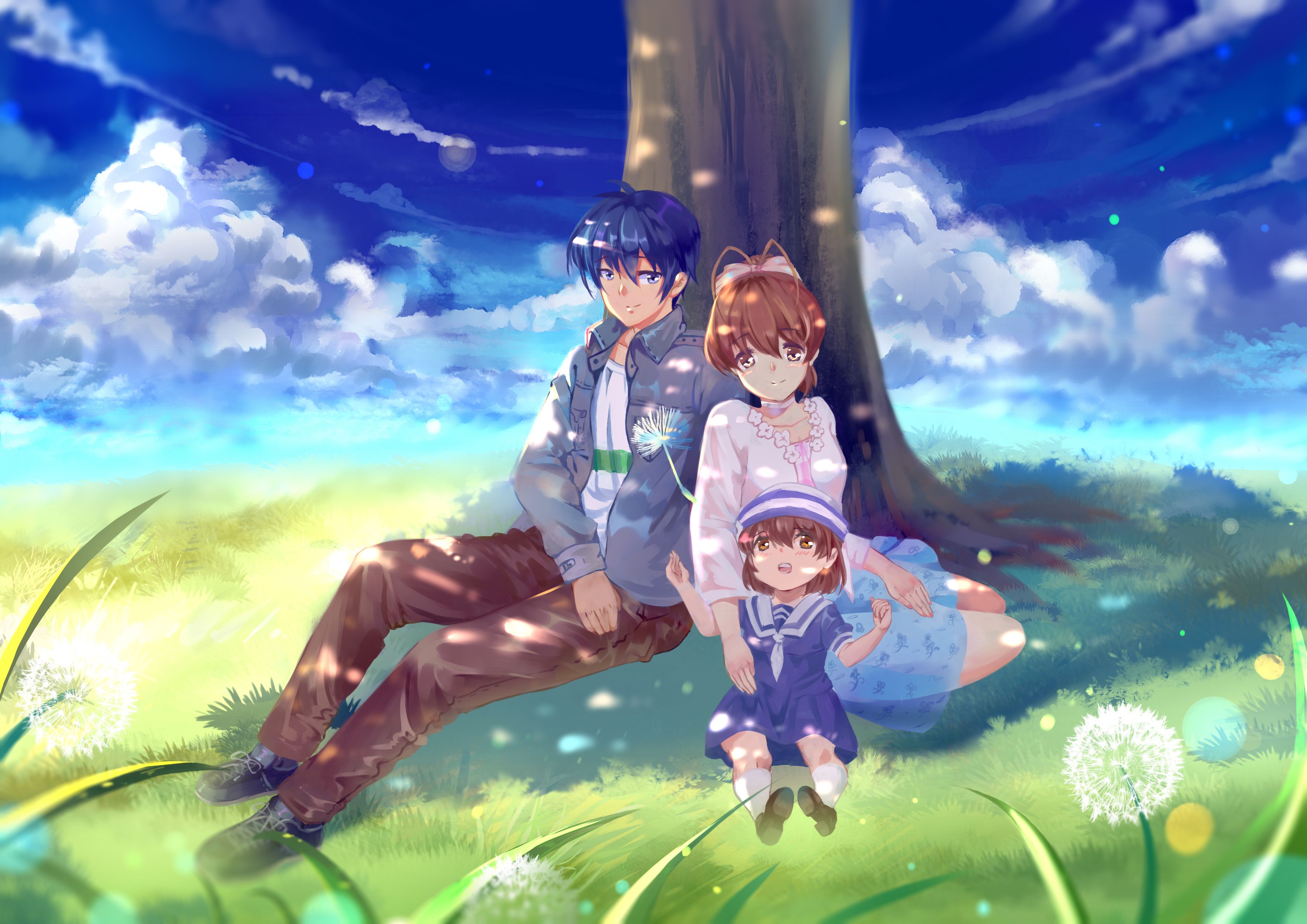 3507x2480 Download Nagisa Furukawa Tomoya Okazaki Ushio Okazaki Anime Clannad HD Wallpaper by 南鸢x2480