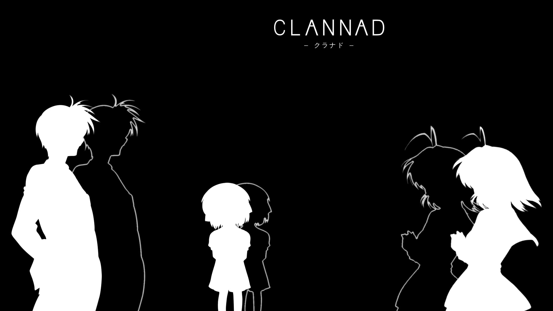 1920x1080 Black and white Clannad anime digital wallpaper, anime, Clannad, Furukawa Nagisa, Okazaki Tomoya HD wallpaper