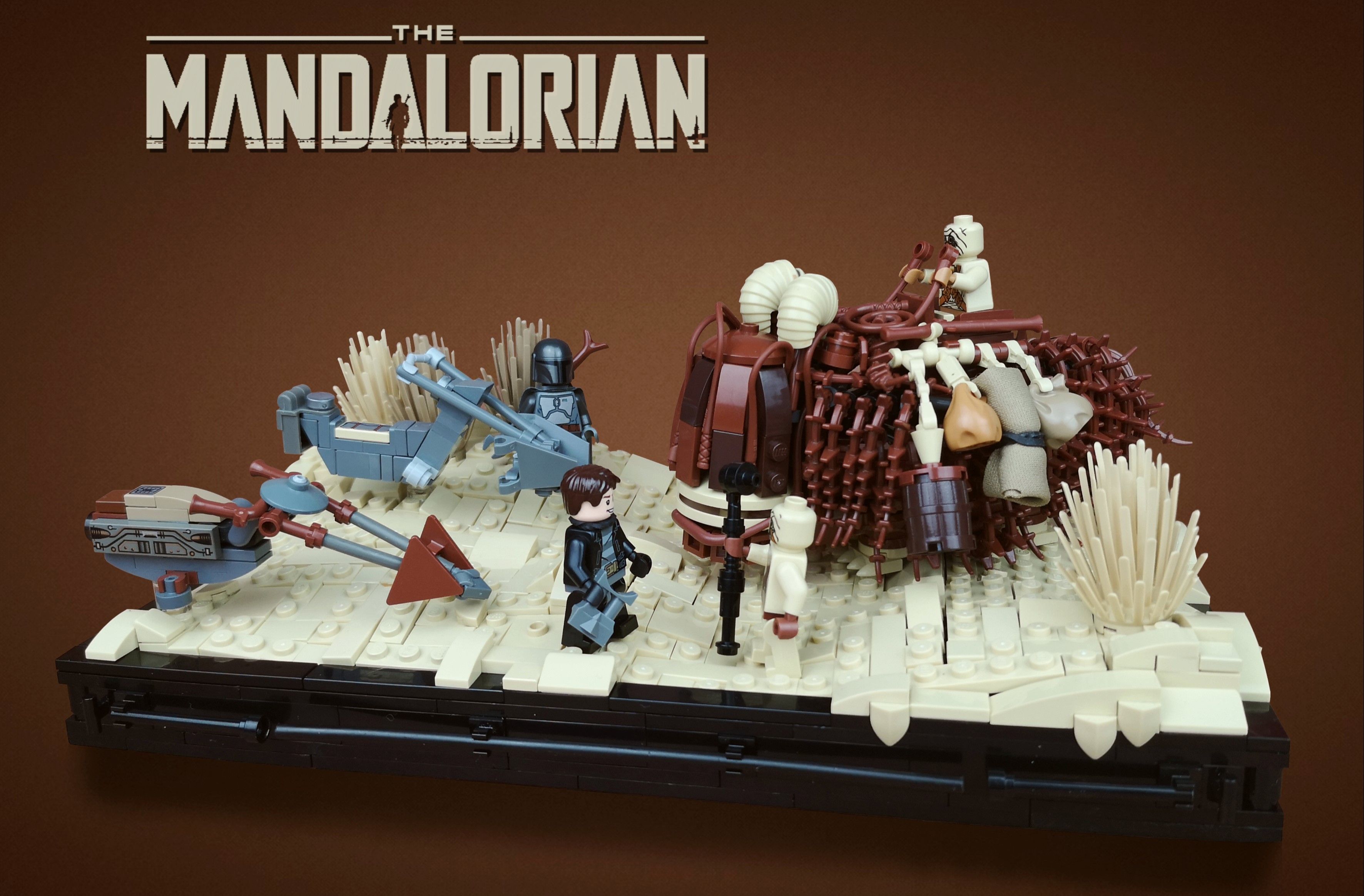 3544x2329 Desktop wallpaper: Products, Lego, The Mandalorian (Character), The Mandalorian (Tv Show), Toro Calican, Tusken Raider 4K free download for PC. 492753