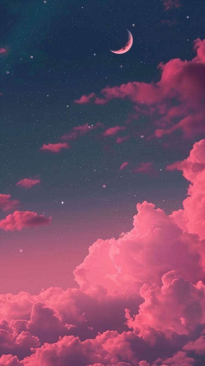 673x1200 Magical Pink Sky Wallpaper Dark Cloud Dreams