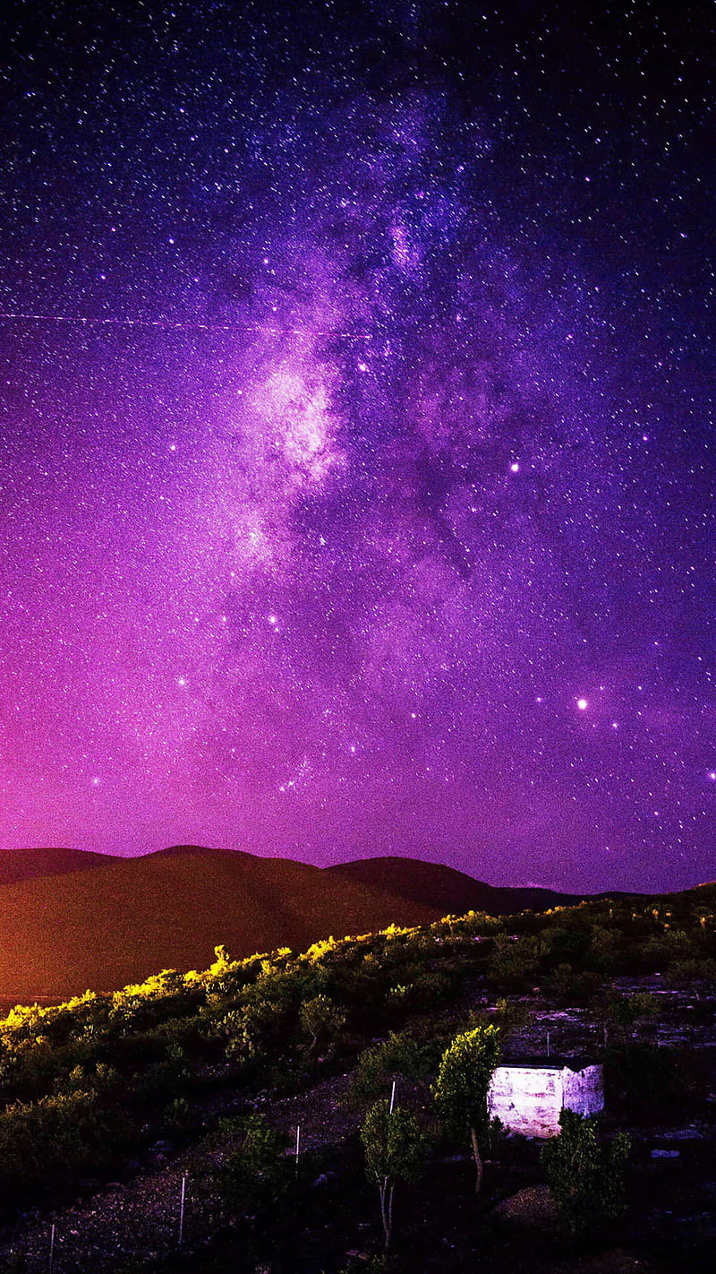 800x1422 Pink galaxy, sky, pink, star, galaxy, night, stars, landscape, love, HD phone wallpaper