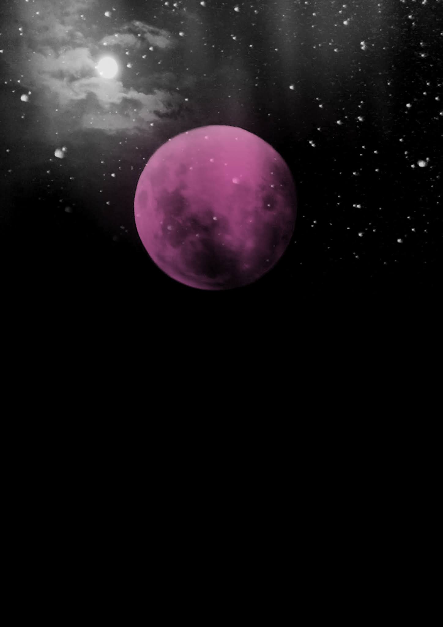 1448x2048 Night sky black background moon pink