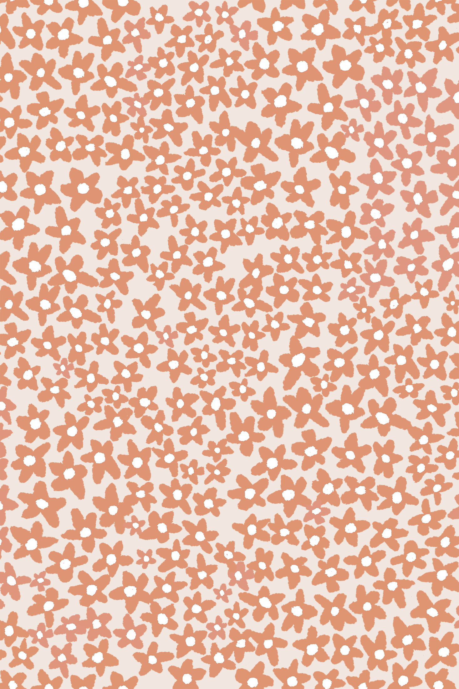 1467x2200 Tiny Flowers- Wallpaper / Coral