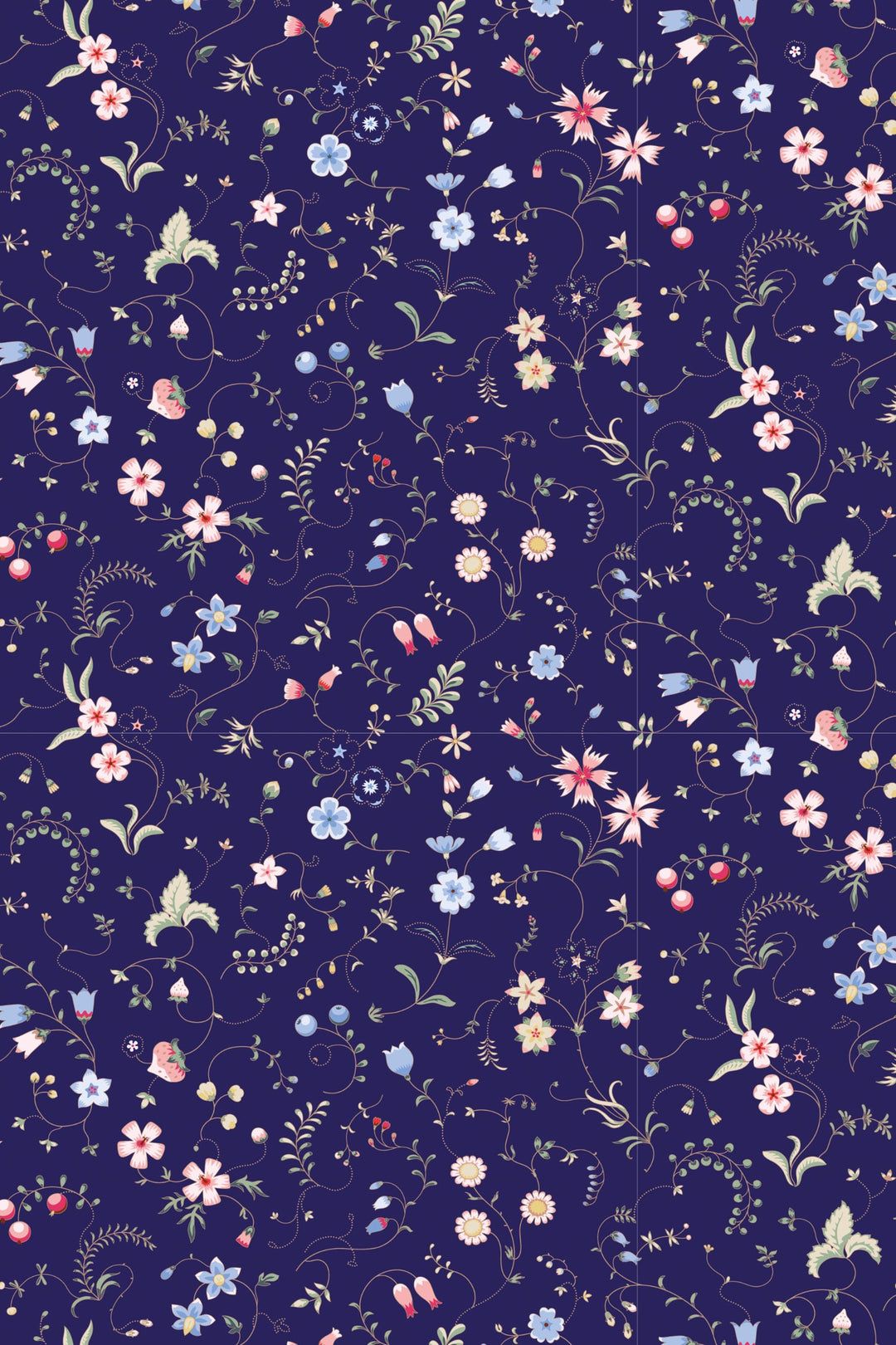 1080x1620 Tiny wildflowers wallpaper, dark blue background and Stick wallpaper, Traditional Canvas 3680 Traditional Canvas Vinyl / Double roll 27ft