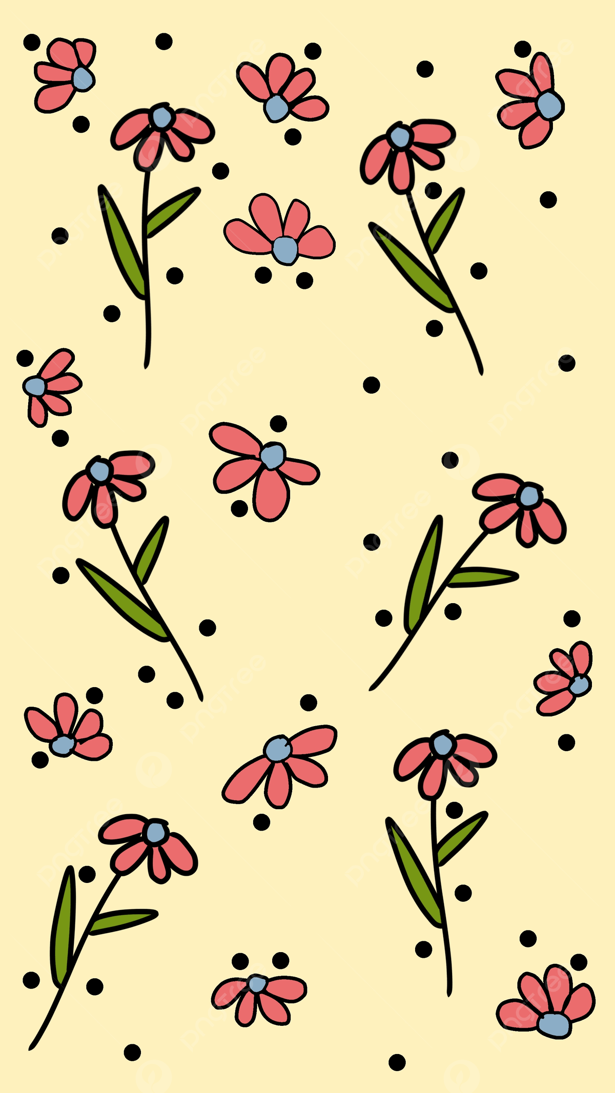 1200x2133 Yellow Wallpaper With Small Flower Background Wallpaper Image For Free Download