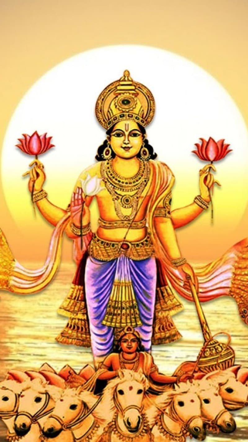800x1421 Surya Bhagwan Stand On Rath, surya bhagwan, stand on rath, lord, god, HD phone wallpaper
