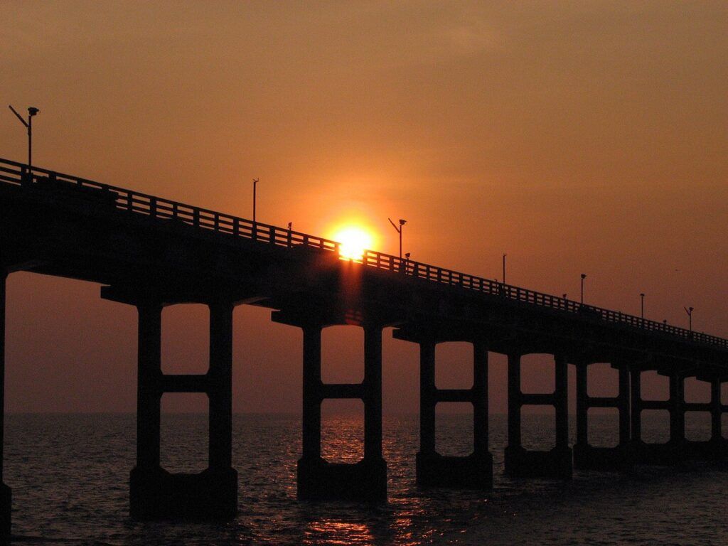 1024x768 Pamban Bridge also called Indira Gandhi Bridge