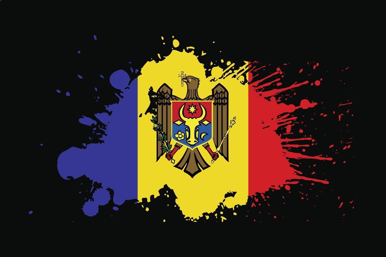 1470x980 Moldova Flag With Grunge Effect Design