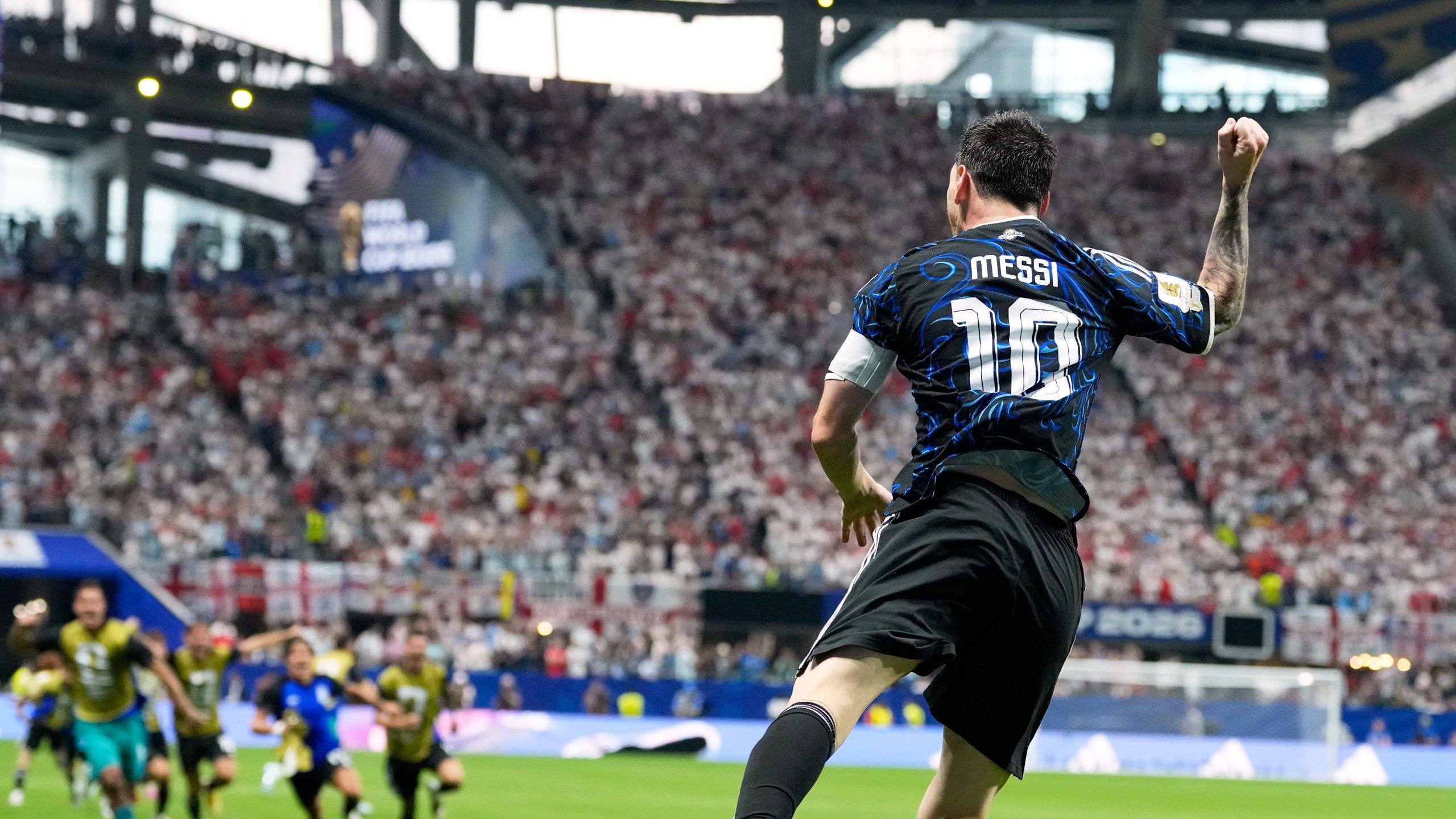 2560x1440 Lionel Messi delivers again for Argentina as defending champions reach another World Cup final. WCBD News 2