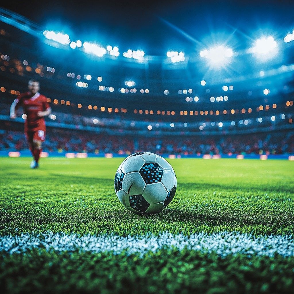 1024x1024 Download Nighttime Soccer Match Image, Stadium, Night