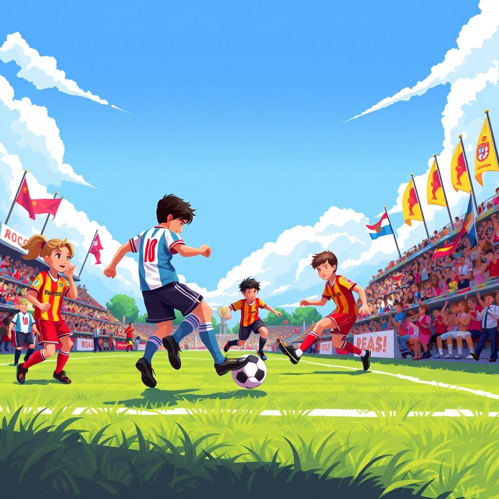 1024x1024 Kick It! Vibrant Pixel Art Soccer Match