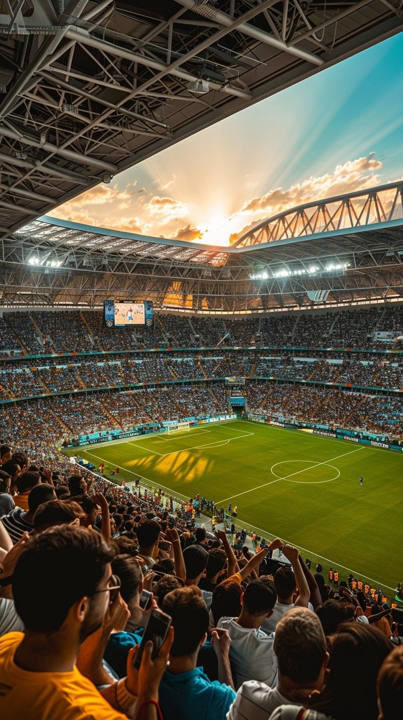 816x1456 Download Sunset Soccer Match Image, Soccer, Stadium