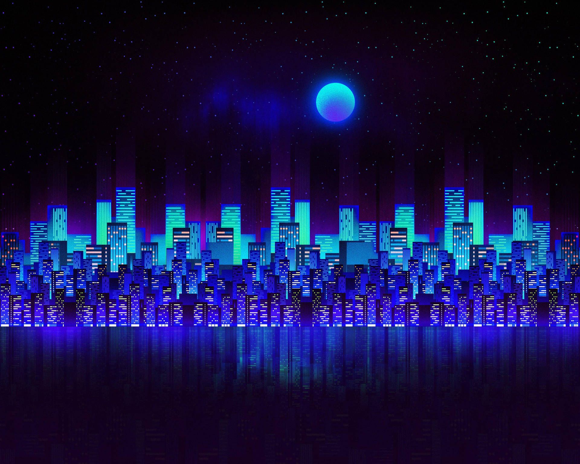 1920x1536 Neon Blue Aesthetic Wallpaper