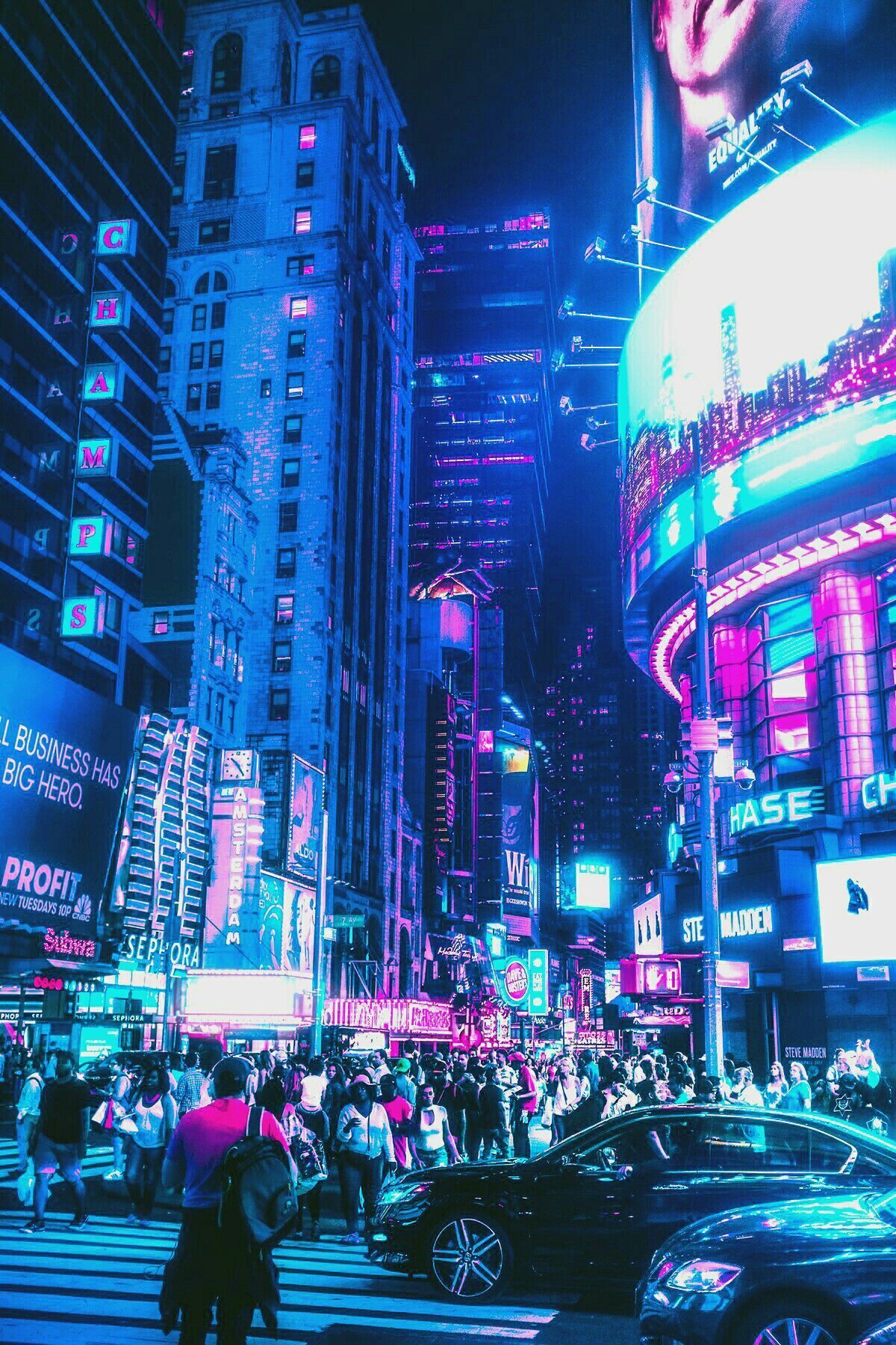 1200x1800 Aesthetic Neon City Wallpaper