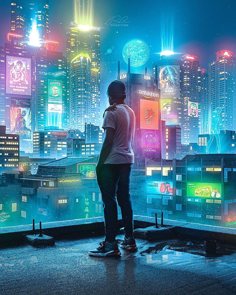 800x1000 Cyberpunk, city, neon, universe, waves, winter, winter is here, HD phone wallpaper