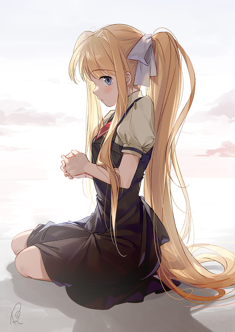 800x1130 Kamio misuzu, air, blonde, school uniform, profile view, Anime, HD phone wallpaper
