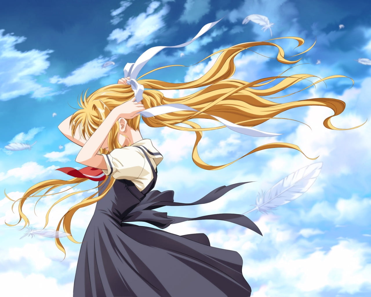 1280x1024 Air, Kamio misuzu, Girl, Blonde HD wallpaper