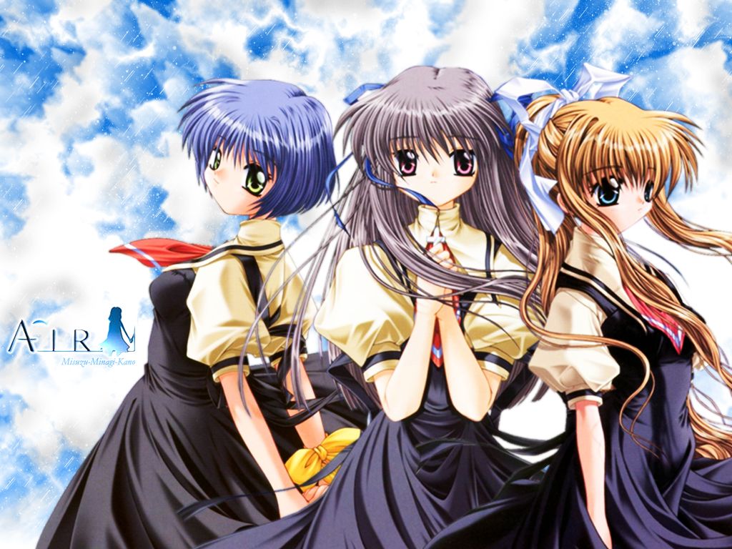 1024x768 air kamio misuzu kirishima kano tohno minagi key visualart