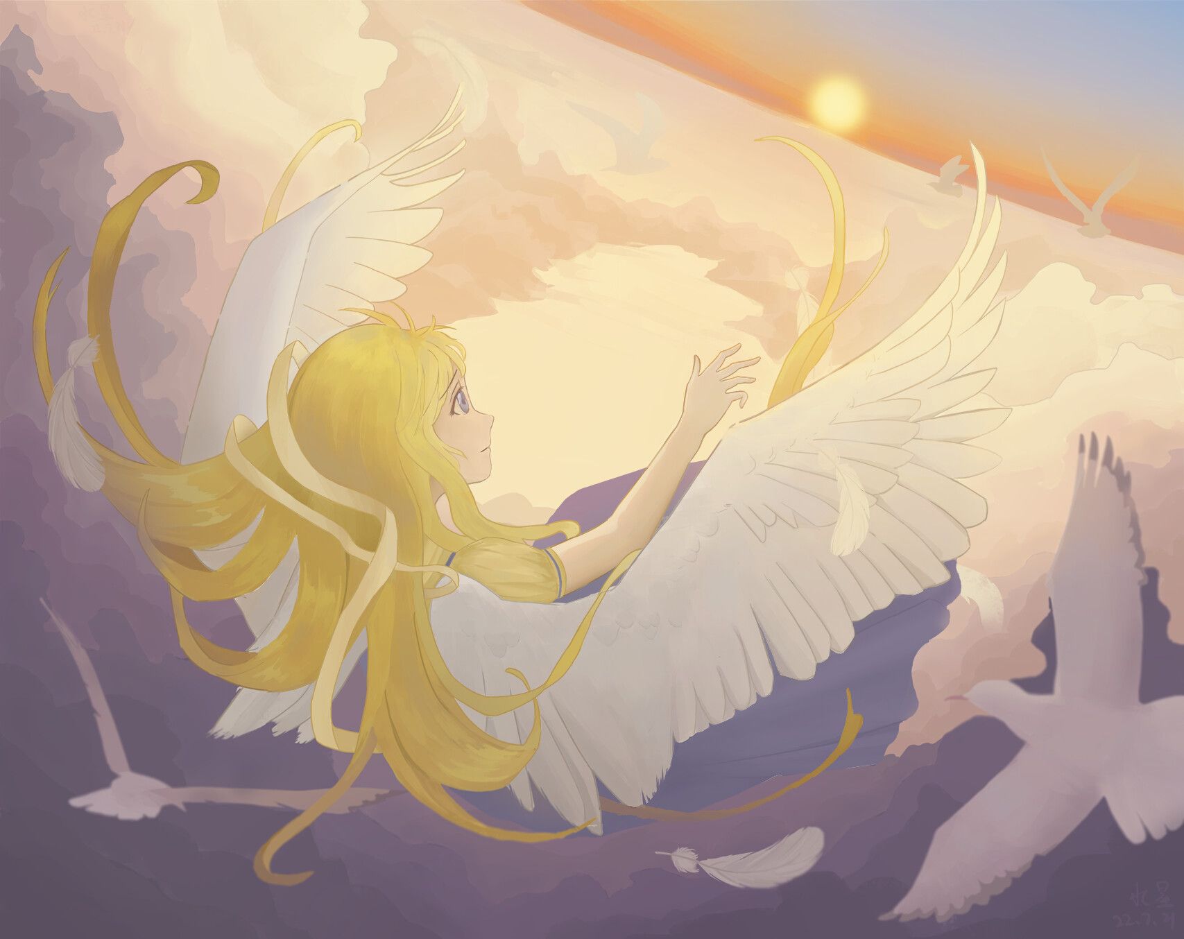 1707x1354 Misuzu Kamio AIR on the clouds