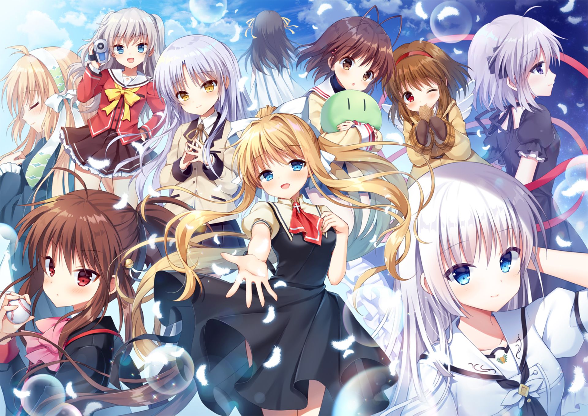 1920x1357 Phone wallpaper: Air (Anime), Kanon, Summer Pockets, Anime, Crossover, Angel Beats!, Ayu Tsukimiya, Charlotte (Anime), Clannad, Dango (Clannad), Girl From The Illusionary World, Kagari (Rewrite), Kanade Tachibana, Little Busters!, Misuzu Kamio, Nagisa
