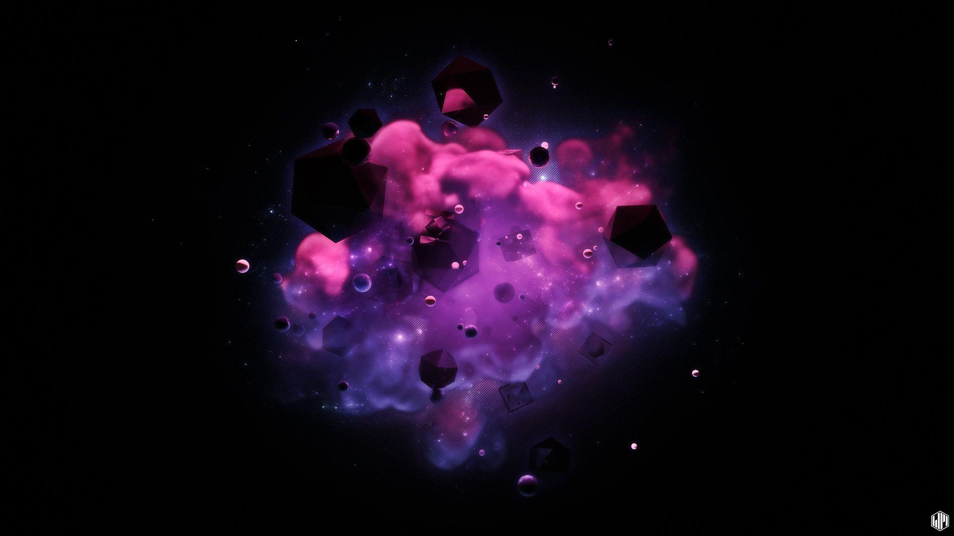 1920x1080 Dark Purple Abstract 3D Free Wallpaper HQ