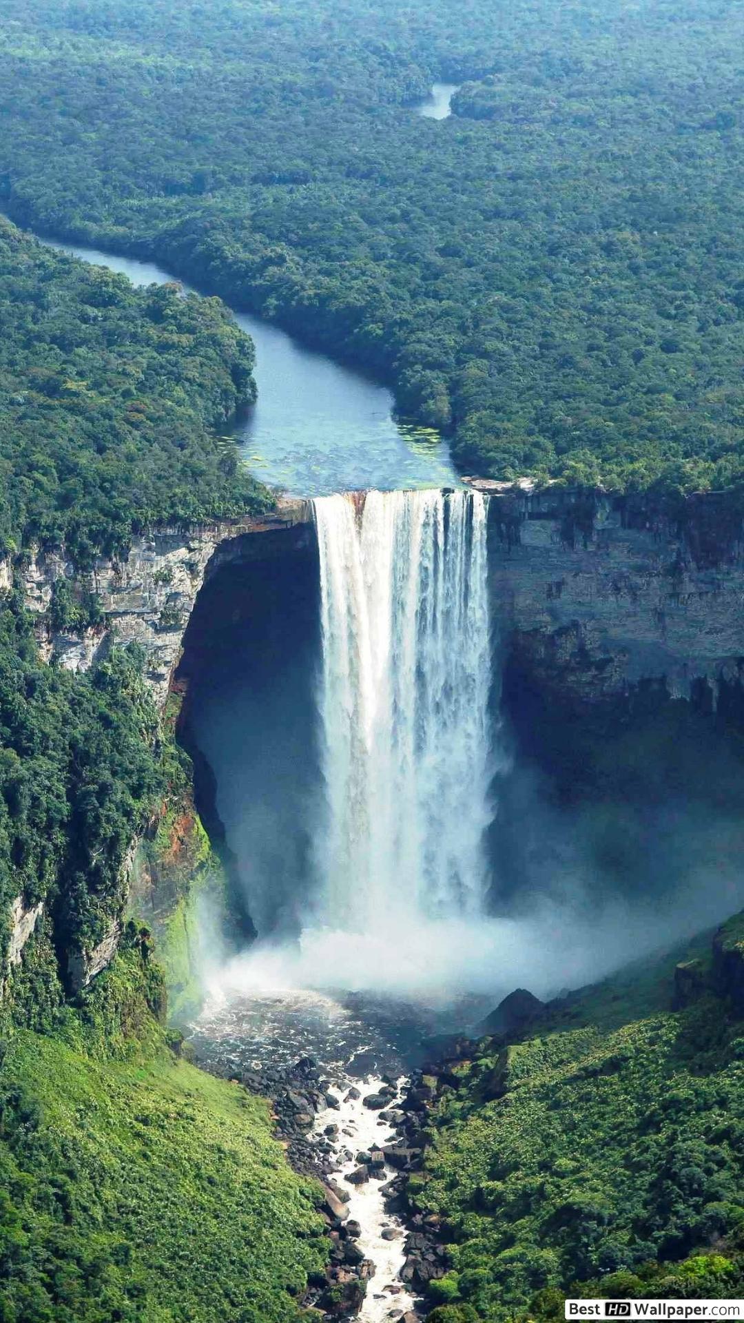 1080x1920 Cachoeira na floresta HD wallpaper download