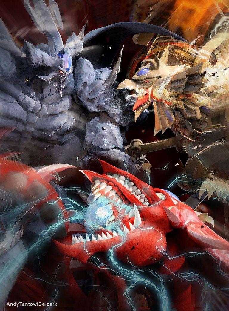 768x1041 Commission for ARG Circuit Series Featuring&nbsp;Obelisk, Slifer and Ra from yugioh if you like what you see Foll. Yugioh monsters, Yugioh dragons, Anime monsters