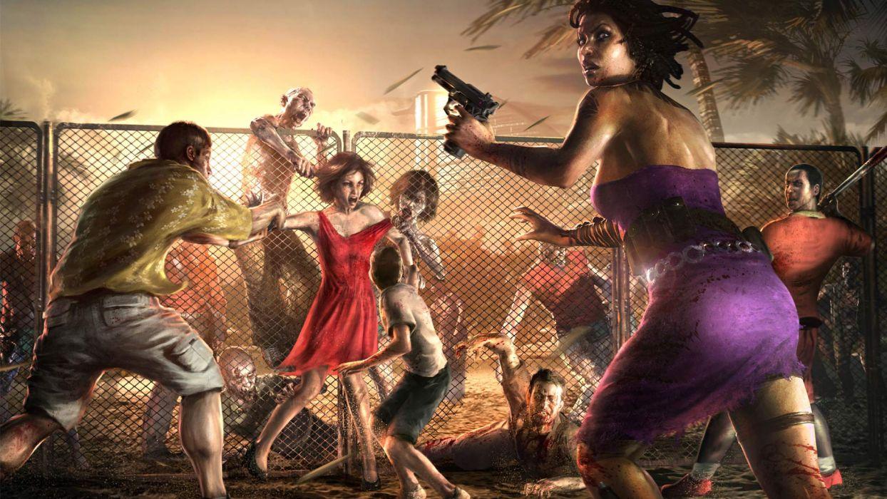 1244x700 Dead Island Zombies Attack Fence Drawing Blood dark wallpaperx1080