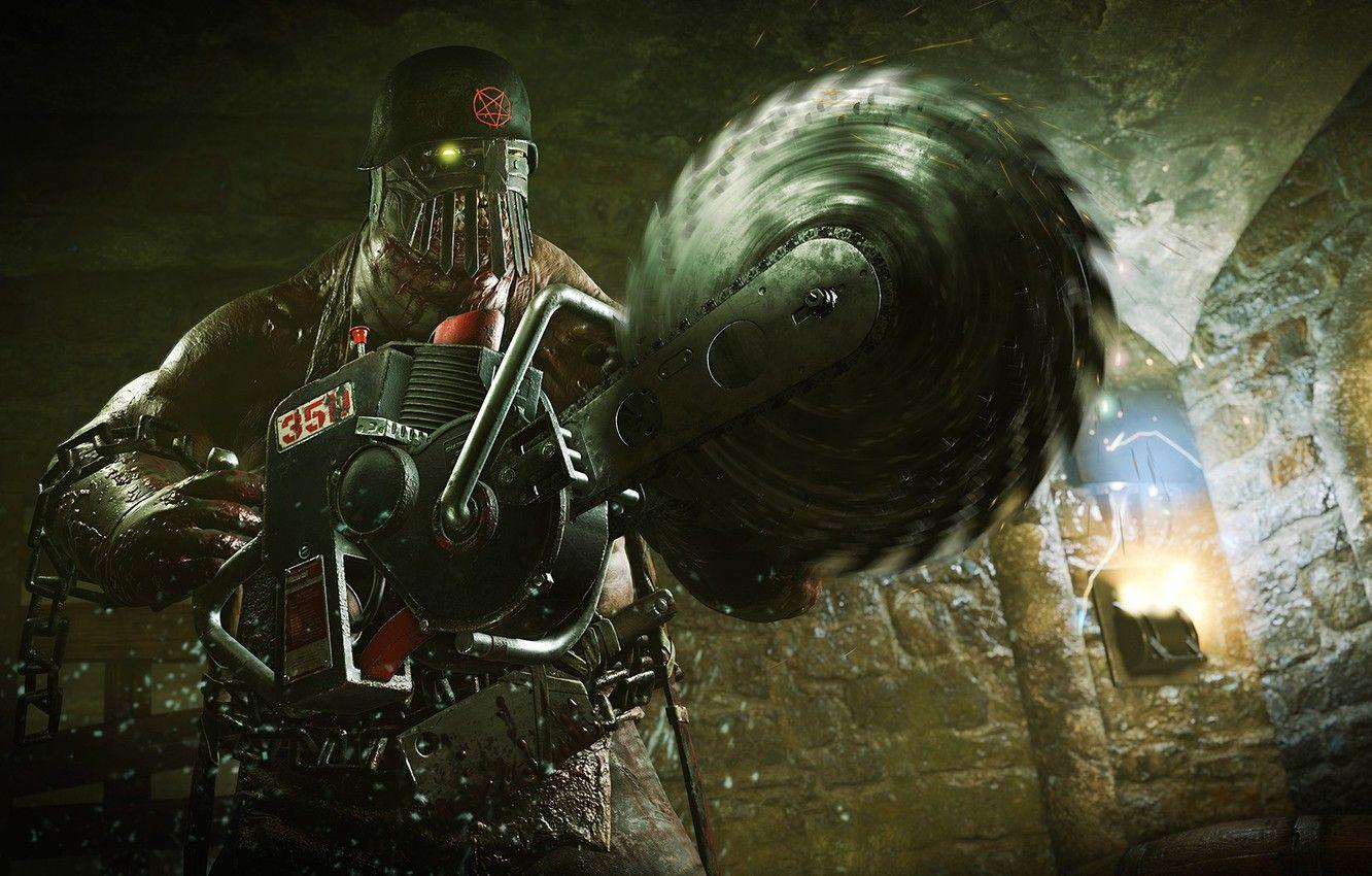 1332x850 Wallpaper blood, zombies, saw, helmet, Zombie Army 4: Dead War image for desktop, section игры