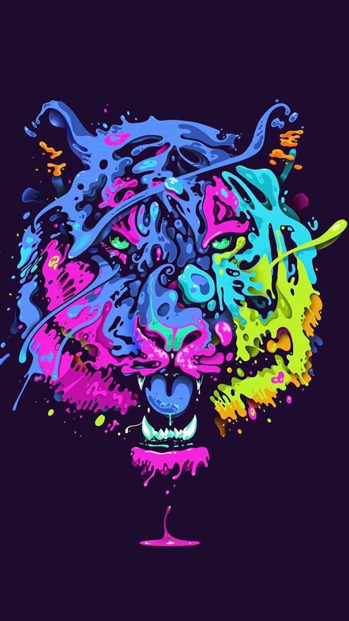 Colorful Tiger Wallpapers Top Free Colorful Tiger Backgrounds