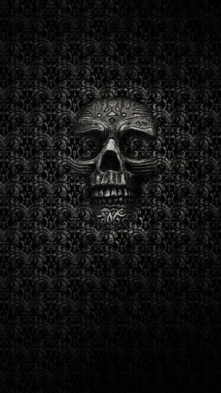 Skull Wallpaper 4K, Metal, Iron, 3D model, Render