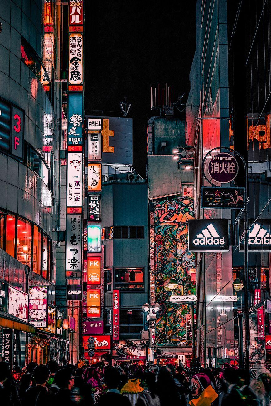 869x1300 Aesthetic Japan City Wallpaper