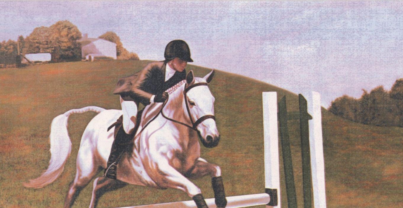 1362x704 Polo Horse Riding Retro Wallpaper Border Vintage Design, Roll 15' x 6