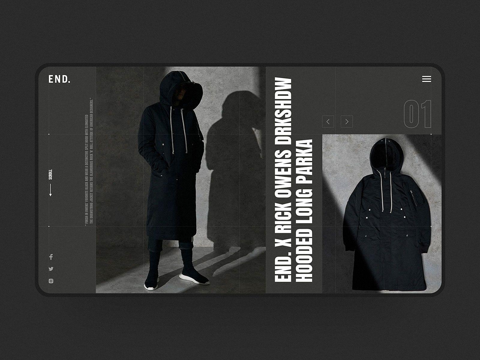 1600x1200 Rick Owens DRKSHDW x End. Web Design by Masker on Dribbble