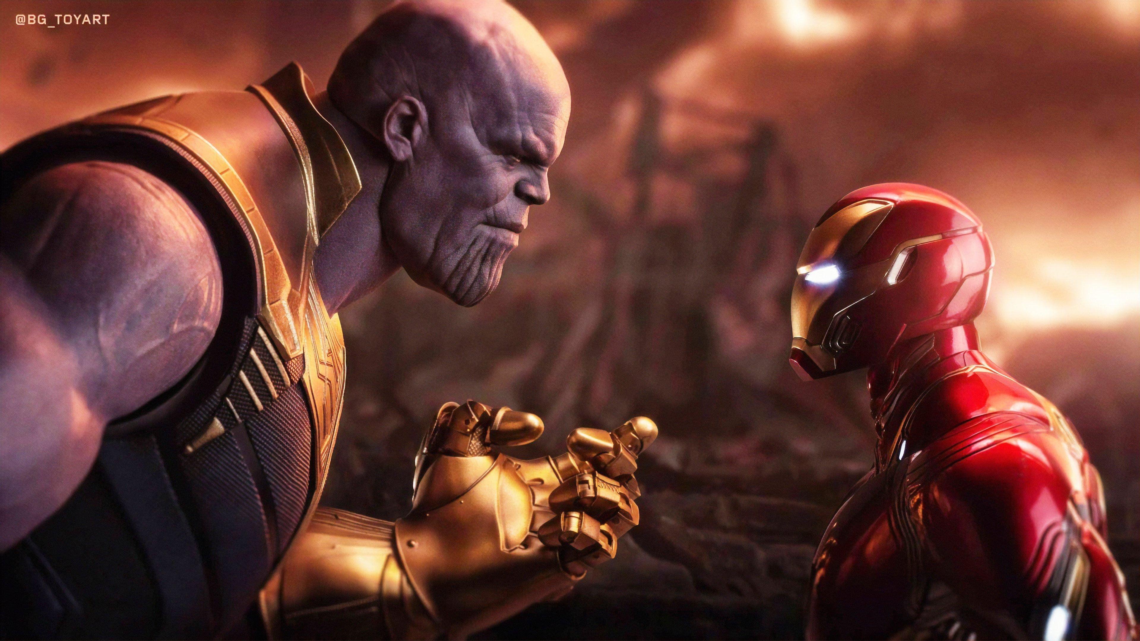 3840x2161 Iron Man Vs Thanos Wallpaper