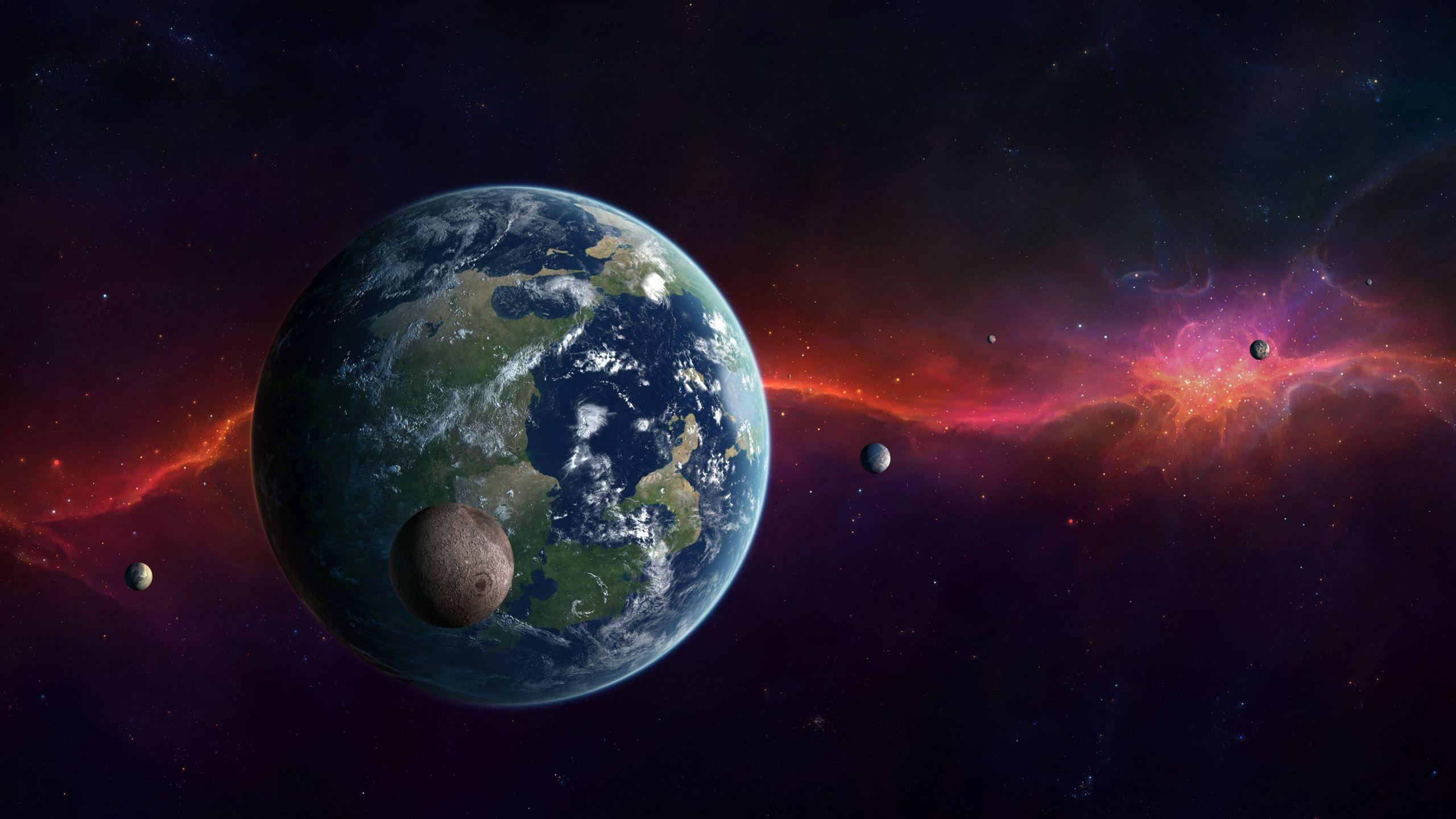2560x1440 Earth Moon And Other Planets Mac Wallpaper Download