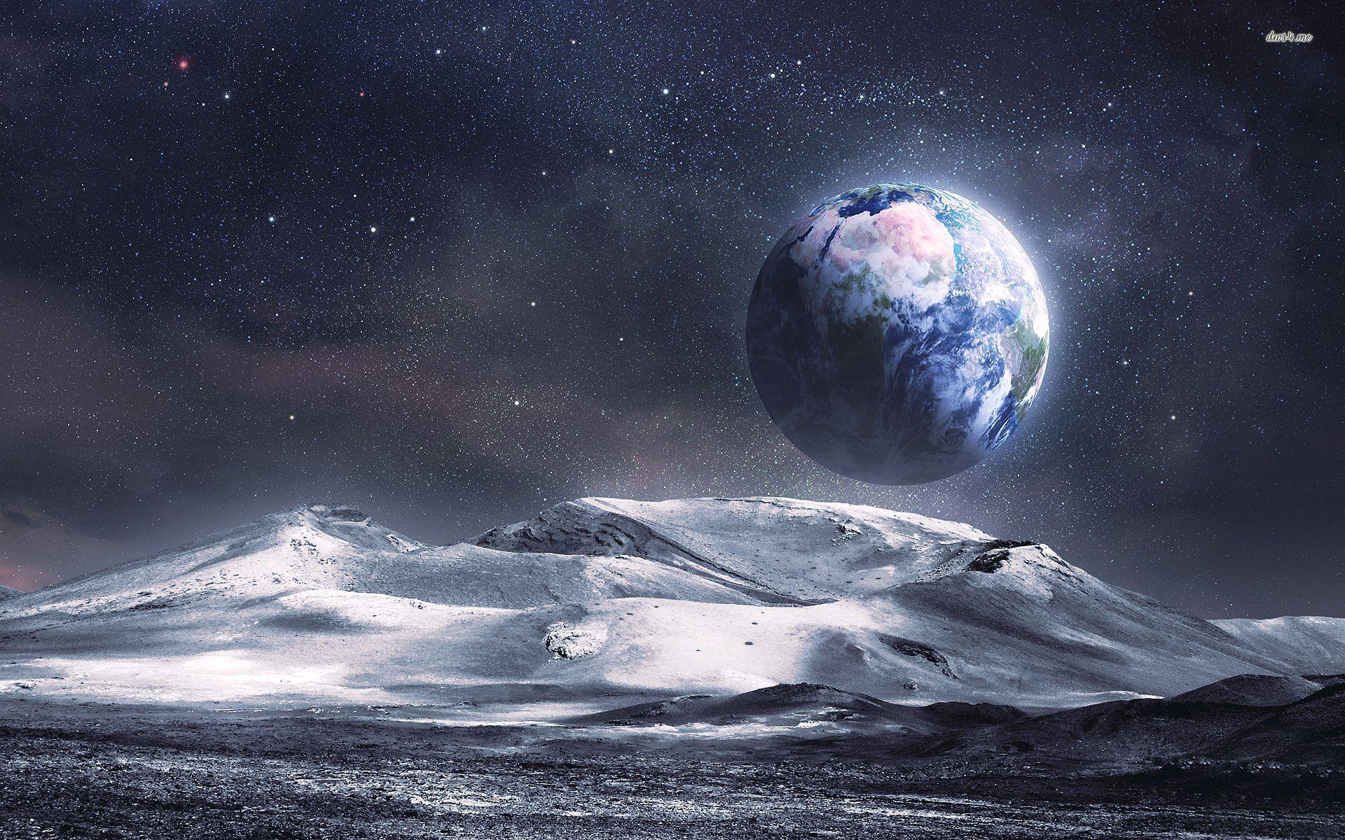 1920x1200 Earth from the Moon, fantasy wallpaper. Earth from the Moon, fantasy