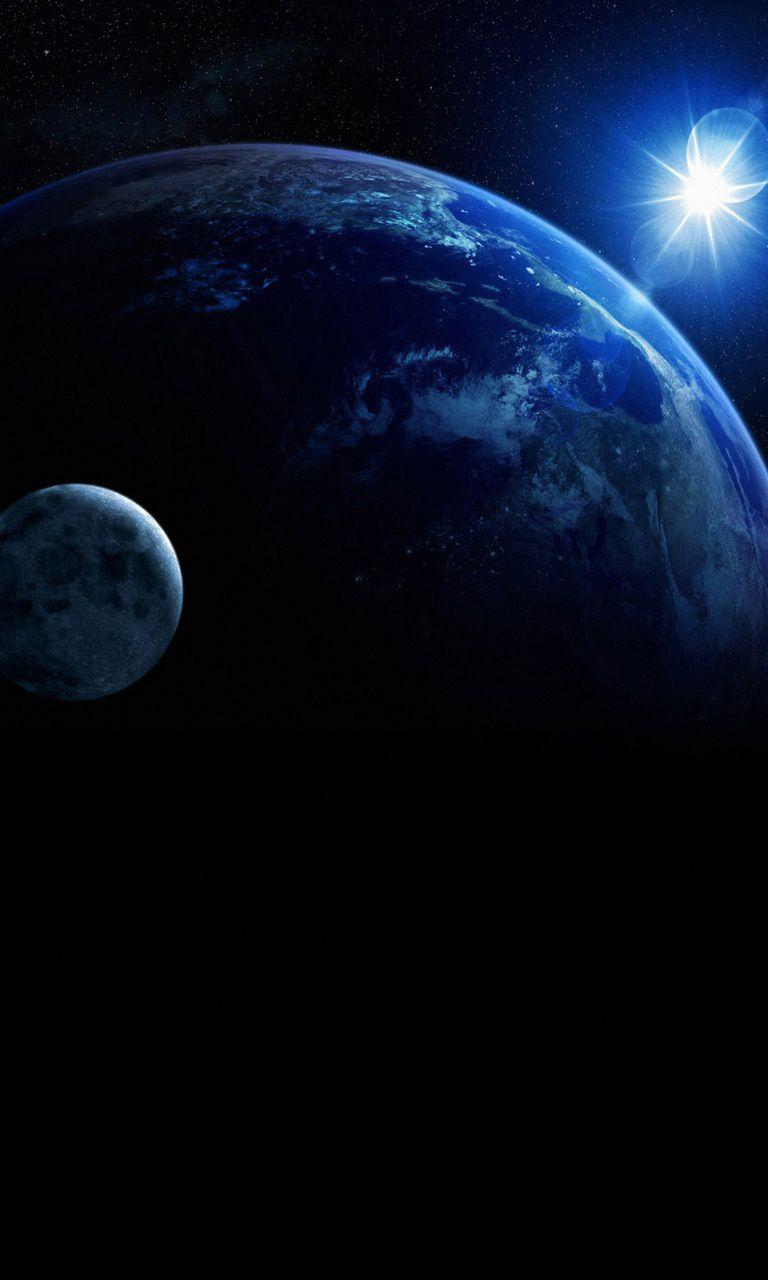 768x1280 3D Planet Earth Moon Sun Android Wallpaper Wallpaper For Android